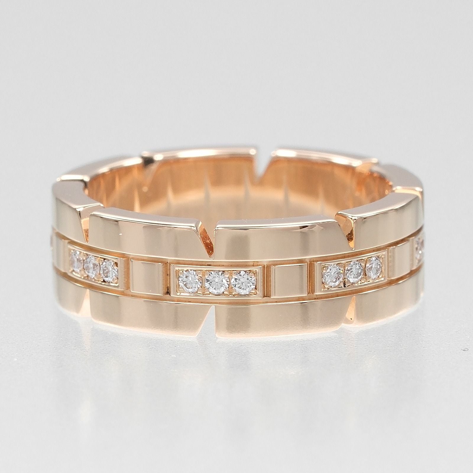Cartier Tank Francaise 18k Pink Gold Diamond Ring — view 6