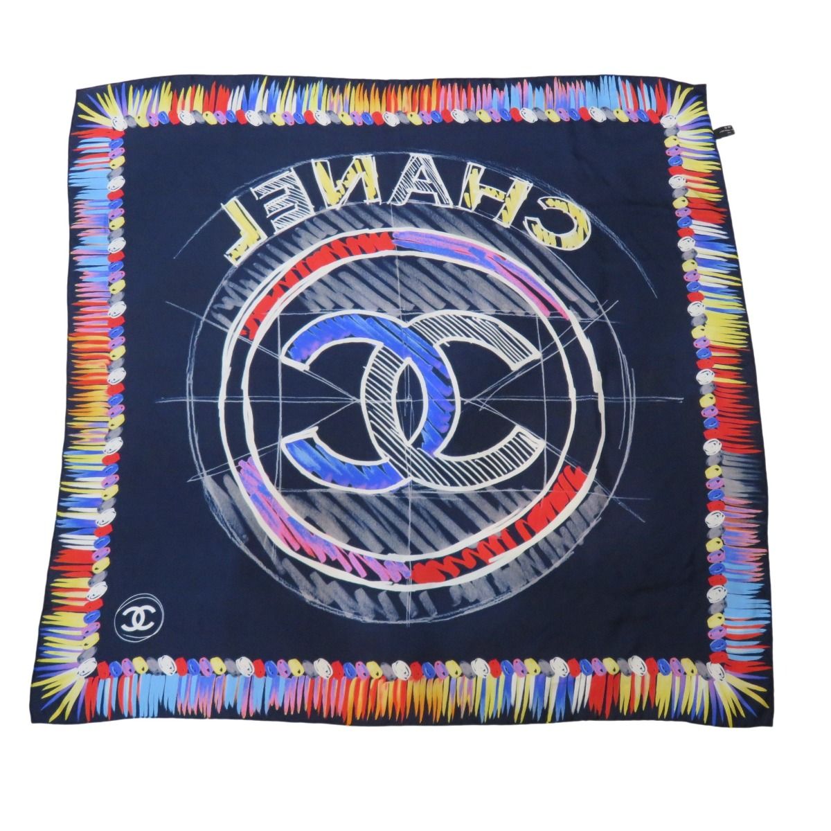 Chanel Scarf Silk Scarves Blue — view 2