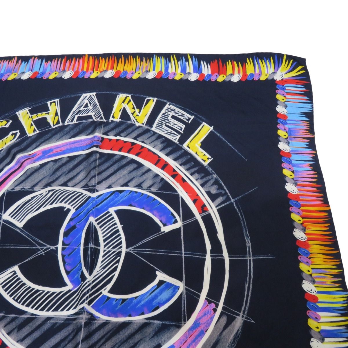 Chanel Scarf Silk Scarves Blue — view 6