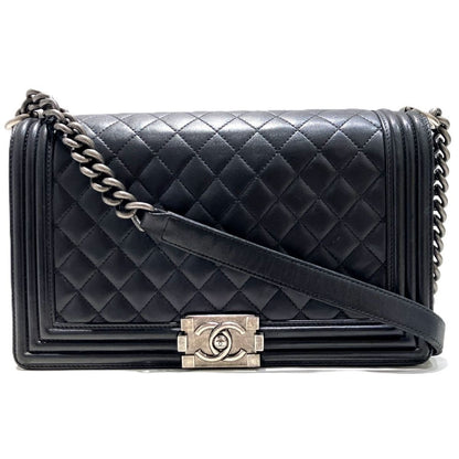 Chanel Large Chain Shoulder Bag Boy Lambskin