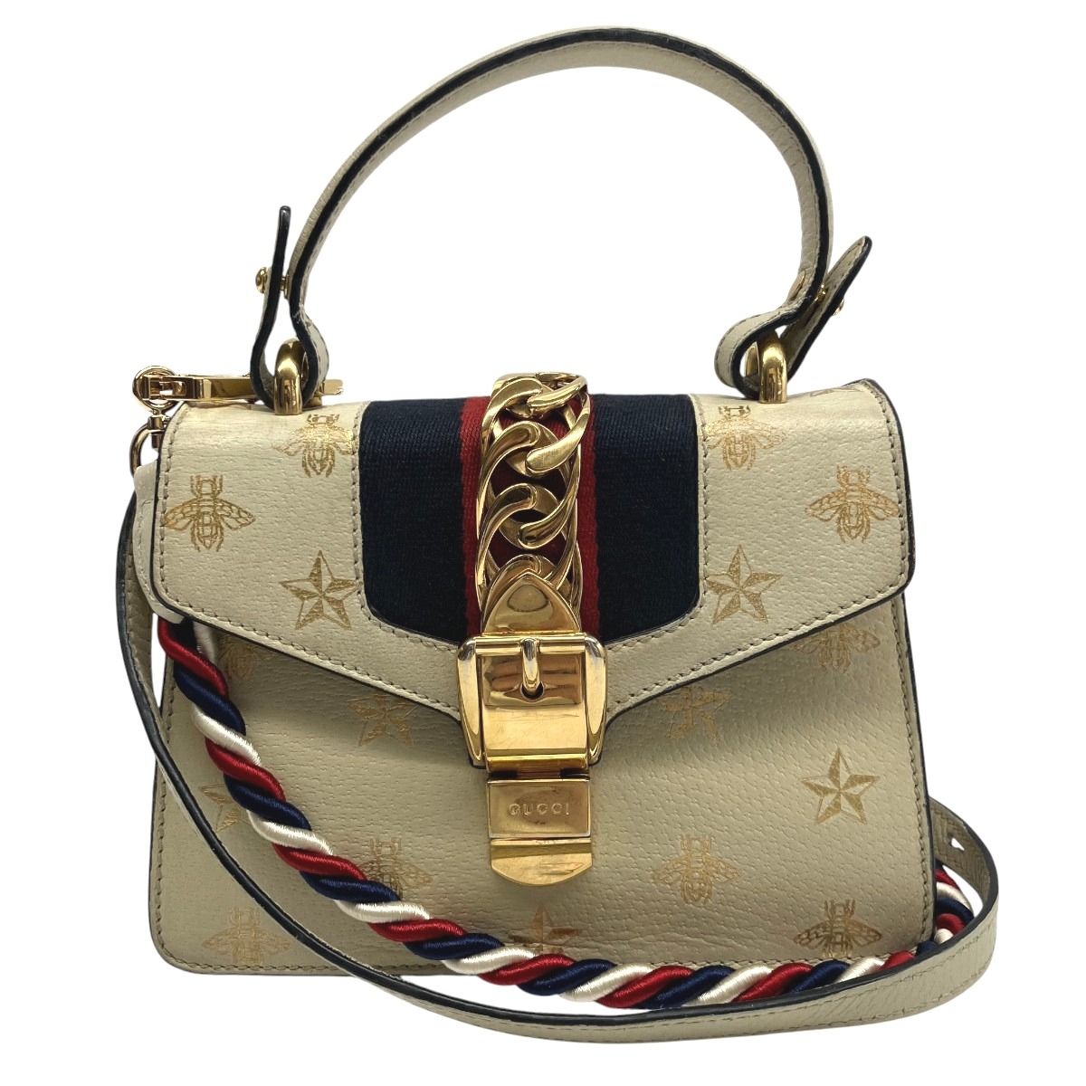 Gucci Bee & Star Sylvie Shoulder Bag Leather