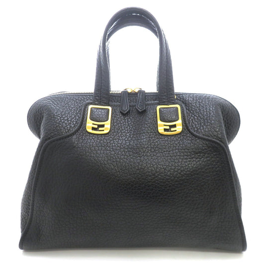 Fendi Chameleon Large 2-Way Shoulder Bag Leather Black