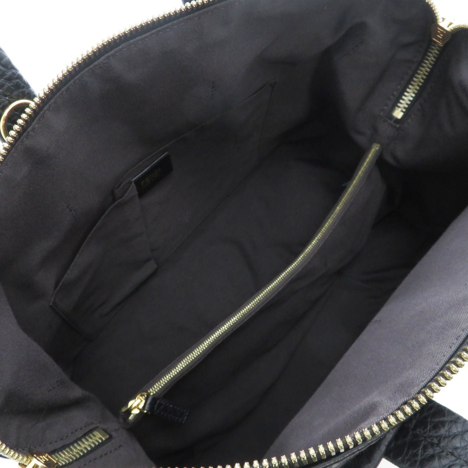 Fendi Chameleon Large 2-Way Shoulder Bag Leather Black — view 6