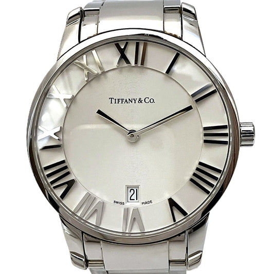 Tiffany & Co Atlas Dome Watch SS Quartz White Dial