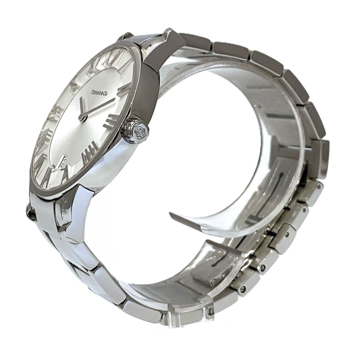 Tiffany & Co Atlas Dome Watch SS Quartz White Dial — view 2