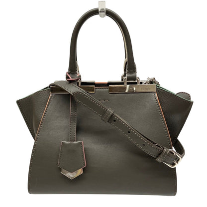 Fendi Handbag Leather Gray