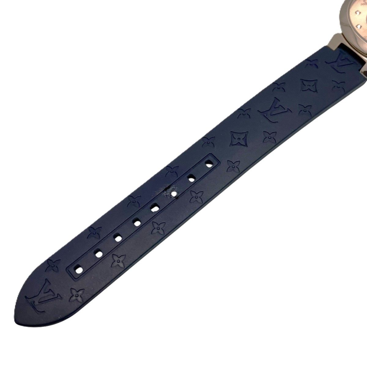 Louis Vuitton Tambour Watch SS Rubber Quartz Silver Dial — view 7