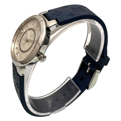 Louis Vuitton Tambour Watch SS Rubber Quartz Silver Dial — view 2