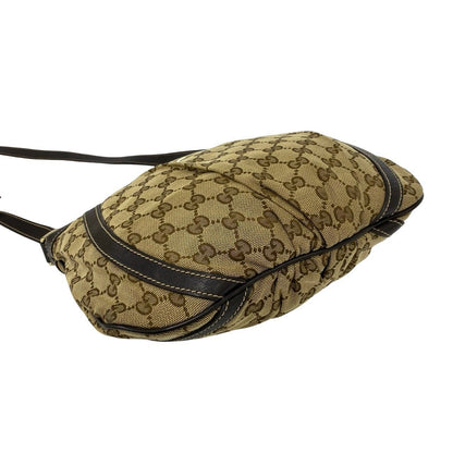 Gucci Abbey Logo Canvas Leather Shoulder Bag Pochette Crossbody Brown — view 7