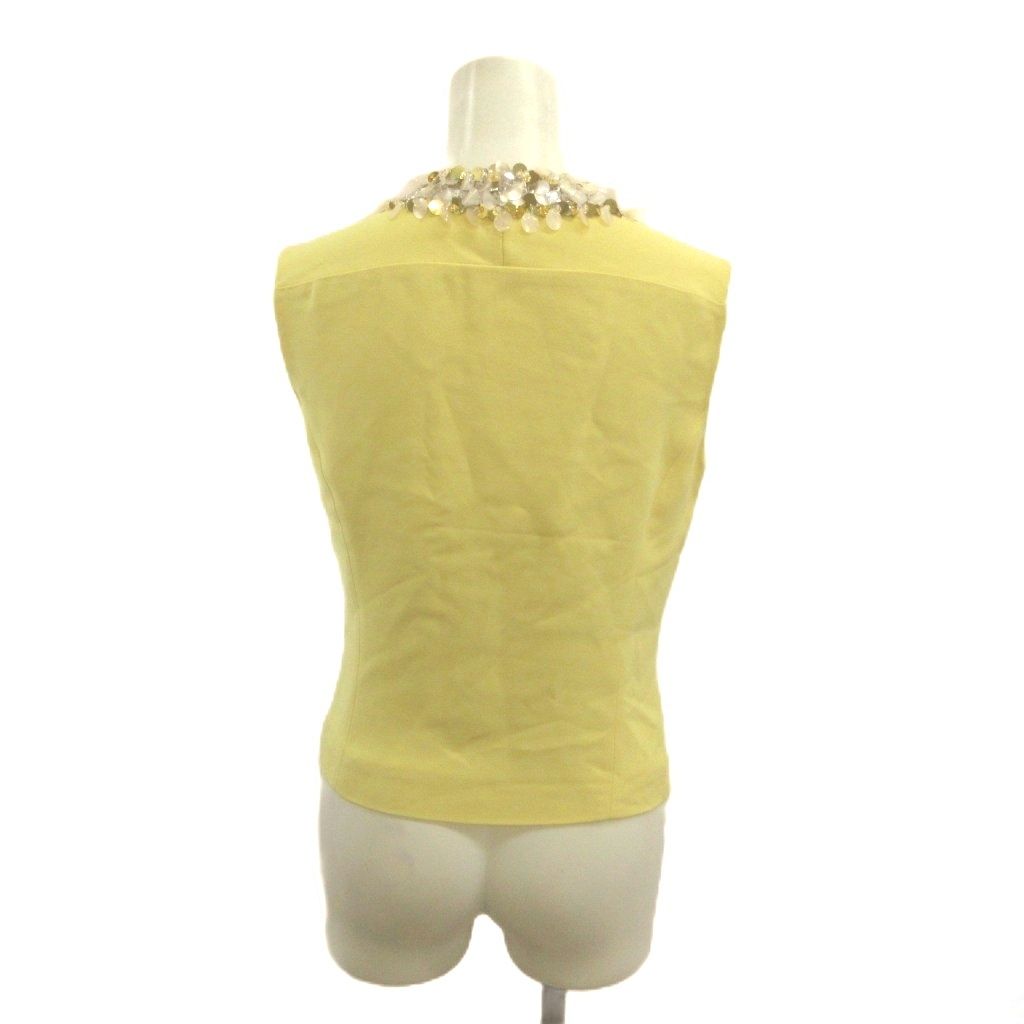 Miu Miu Sequin Top Yellow Sleeveless Zip-up Top 38 — view 2
