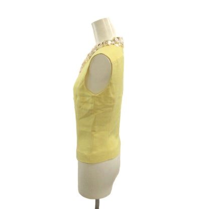 Miu Miu Sequin Top Yellow Sleeveless Zip-up Top 38 — view 3