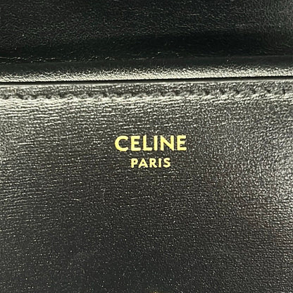 Celine Trifold Wallet Small Flap Triomphe Black Leather — view 5