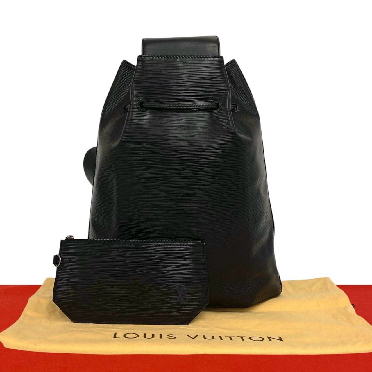 Louis Vuitton Vintage Sac a Dos Epi Leather Shoulder Bag Black Noir