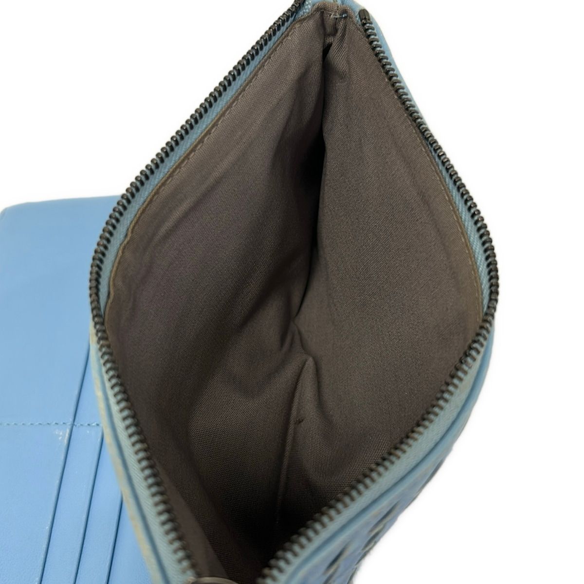Bottega Veneta Wallet Intrecciato Light Blue Leather — view 4
