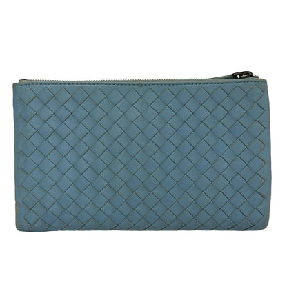 Bottega Veneta Wallet Intrecciato Light Blue Leather — view 2