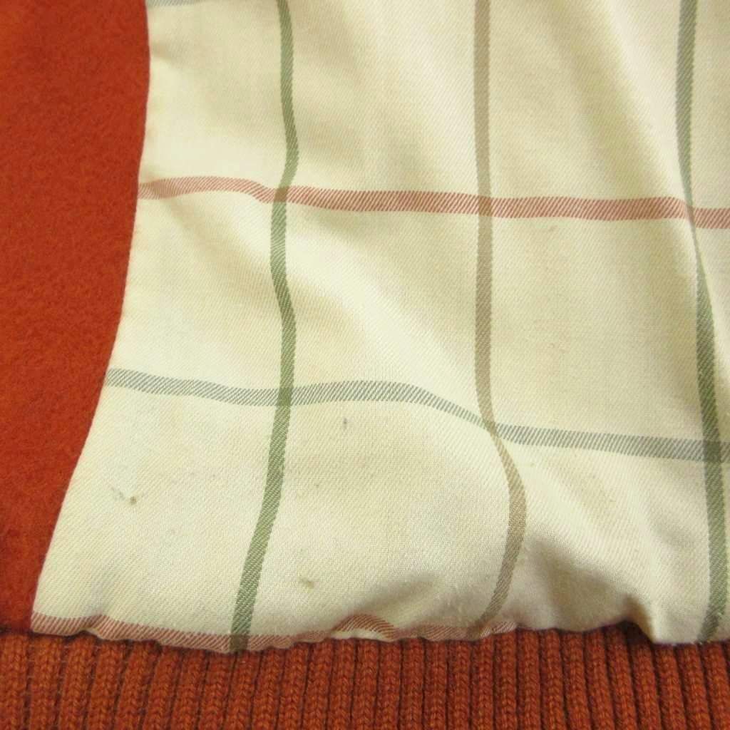 Loro Piana Cashmere Knit Vest Orange Lining Check Pattern Quilted Top M — view 5