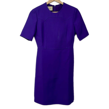 Gucci Dress Purple Crew Neck Short Sleeve Knee-length Silk Blend