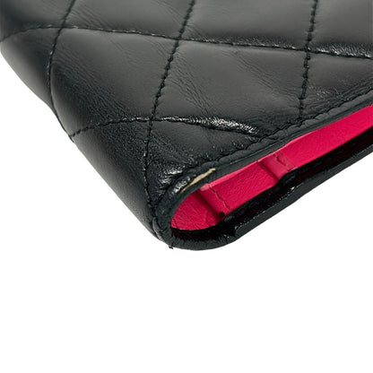 Chanel Wallet Cambon Line Black Pink CC Logo Leather — view 7