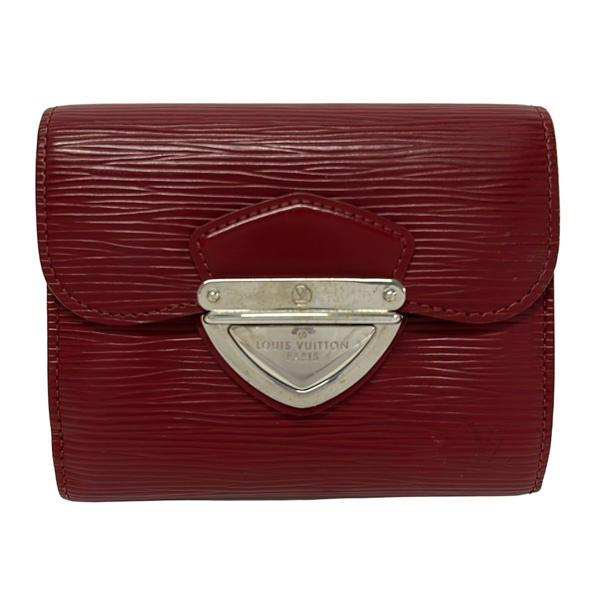 Louis Vuitton Trifold Wallet Epi Portefeuille Joy Ruby Leather