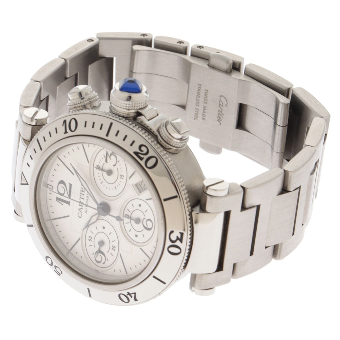 Cartier Pasha Seatimer Chrono Silver Watch Stainless Steel Automatic — view 3