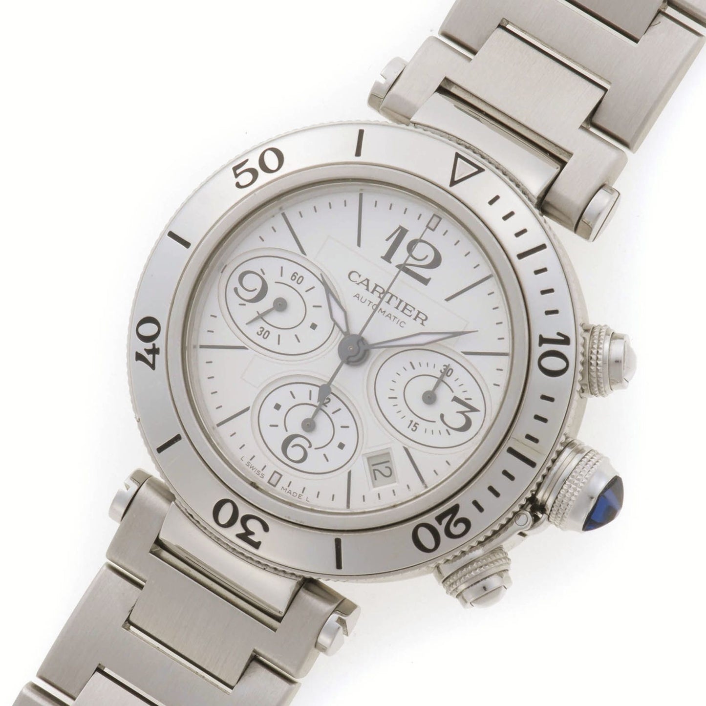 Cartier Pasha Seatimer Chrono Silver Watch Stainless Steel Automatic — view 2