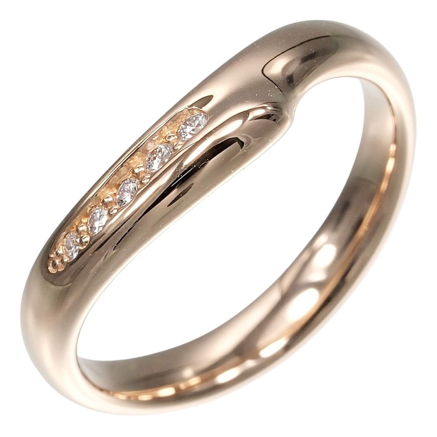 Tiffany & Co Open Heart Band 18k Pink Gold Diamond Ring