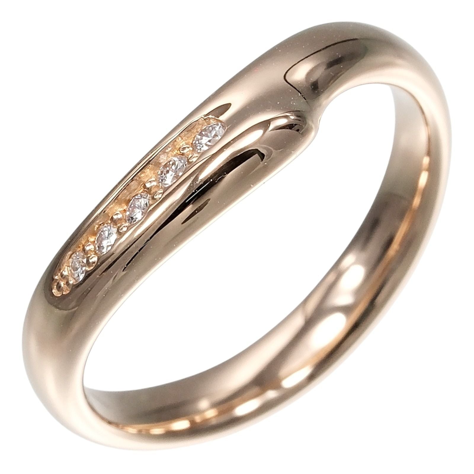 Tiffany & Co Open Heart Band 18k Pink Gold Diamond Ring