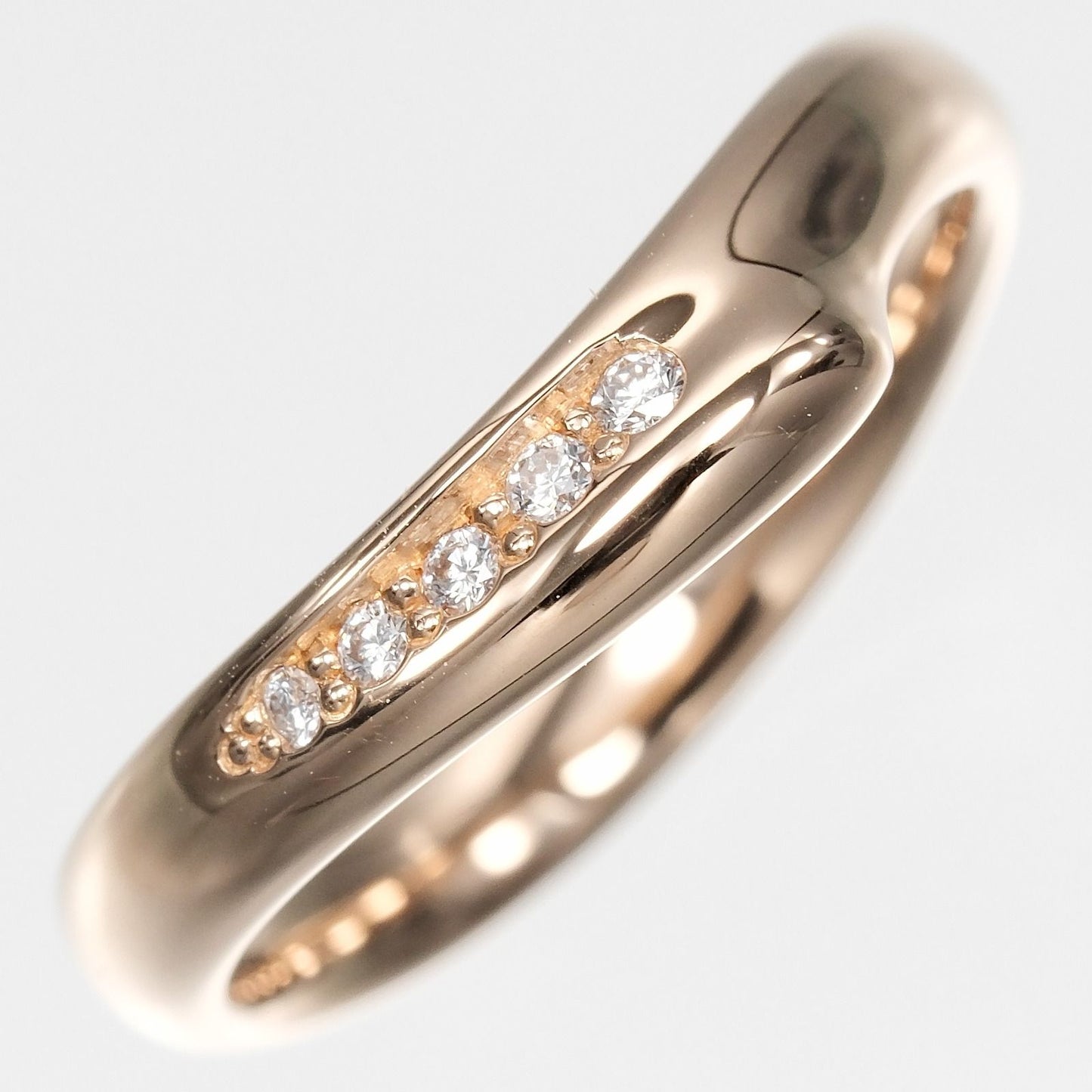 Tiffany & Co Open Heart Band 18k Pink Gold Diamond Ring — view 5
