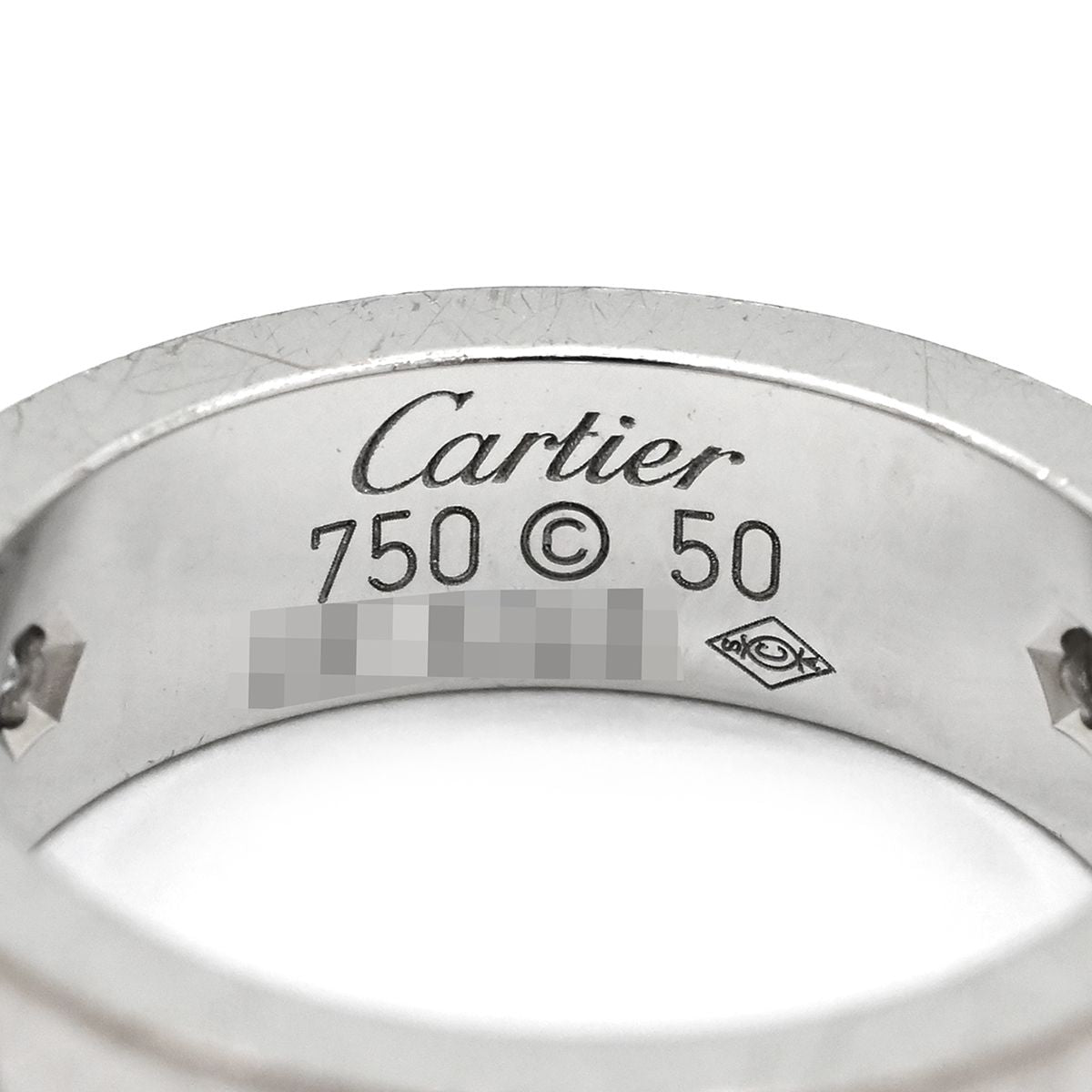 Cartier Ring Love Half Diamond White Gold 50 Classic Model — view 5