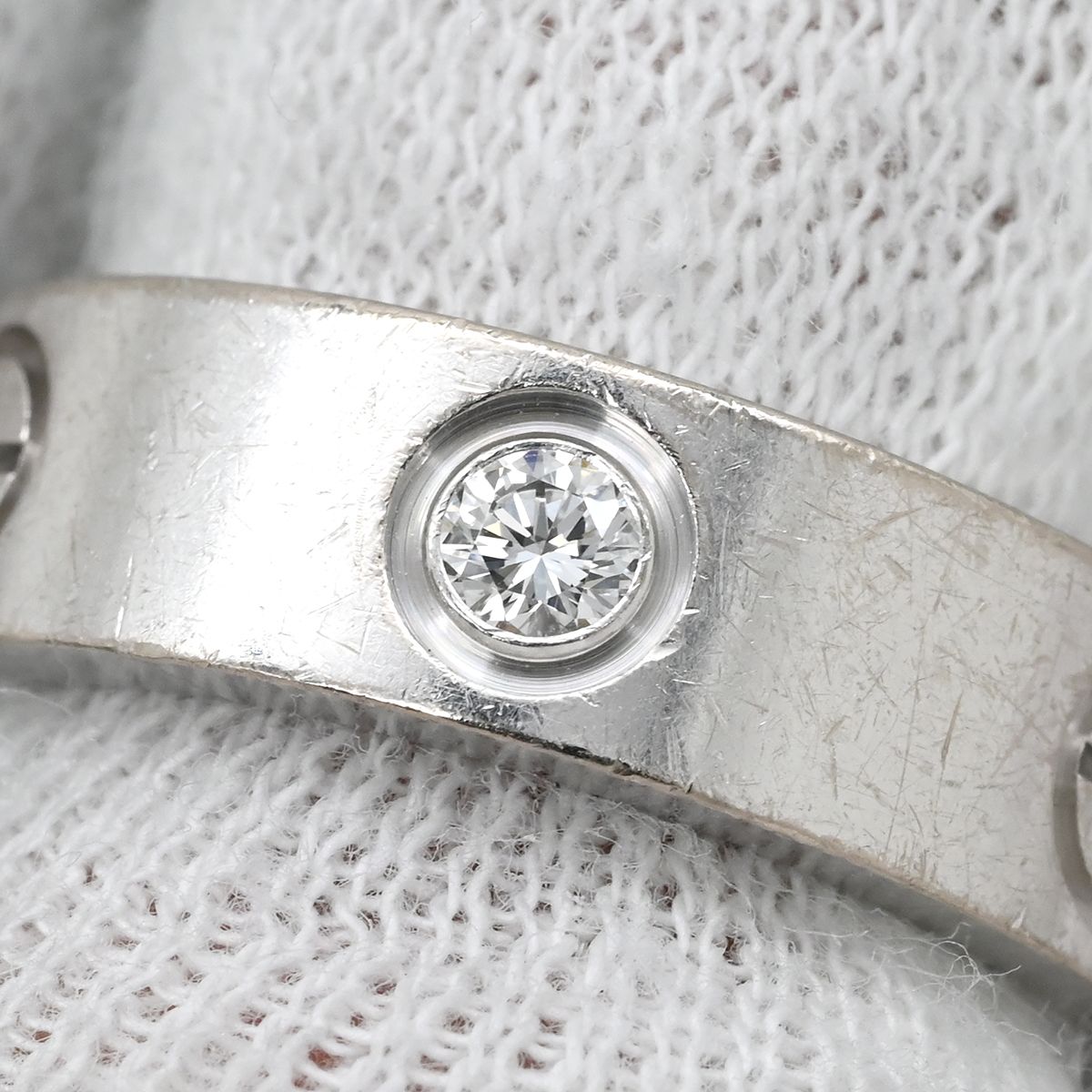 Cartier Ring Love Half Diamond White Gold 50 Classic Model — view 6