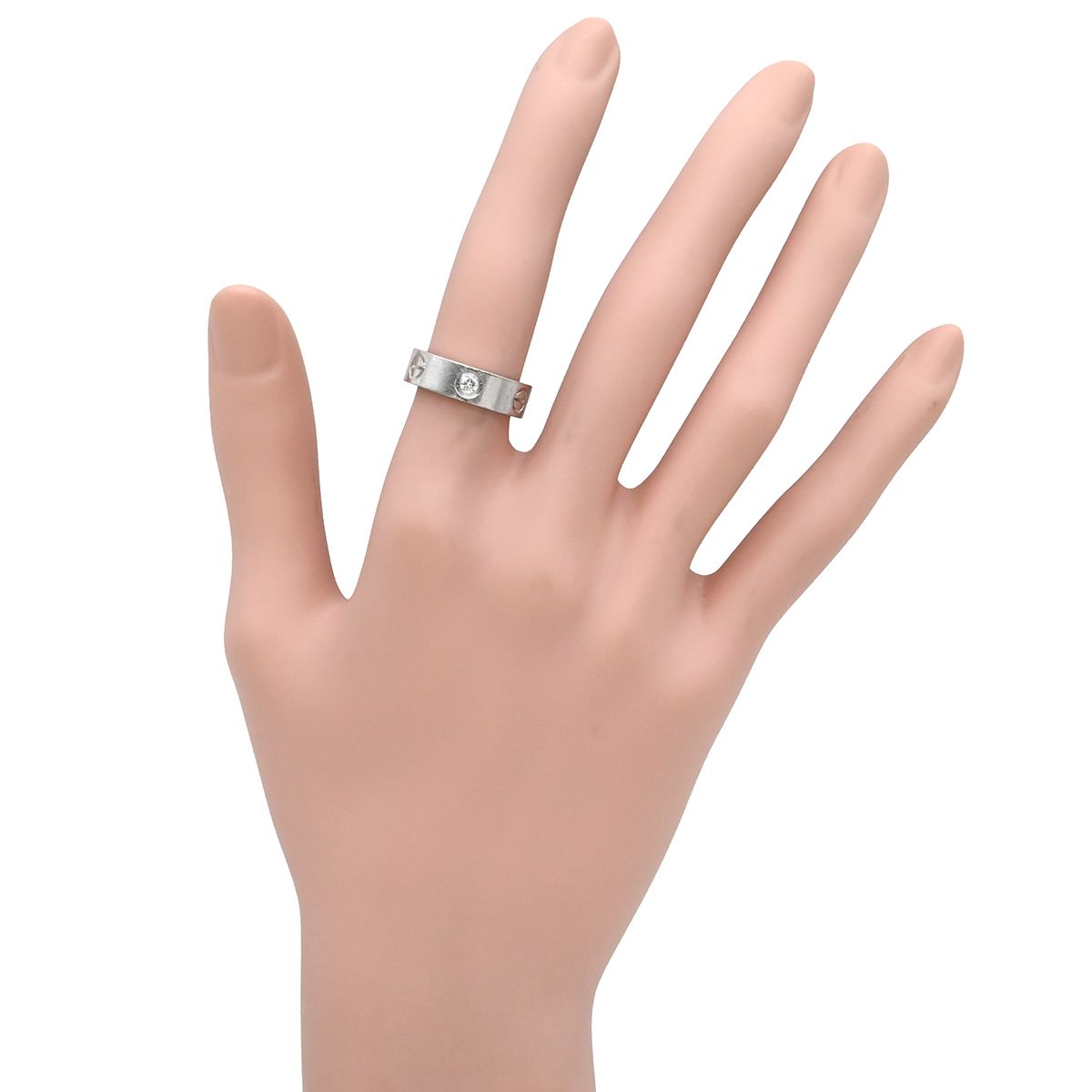Cartier Ring Love Half Diamond White Gold 50 Classic Model — view 8