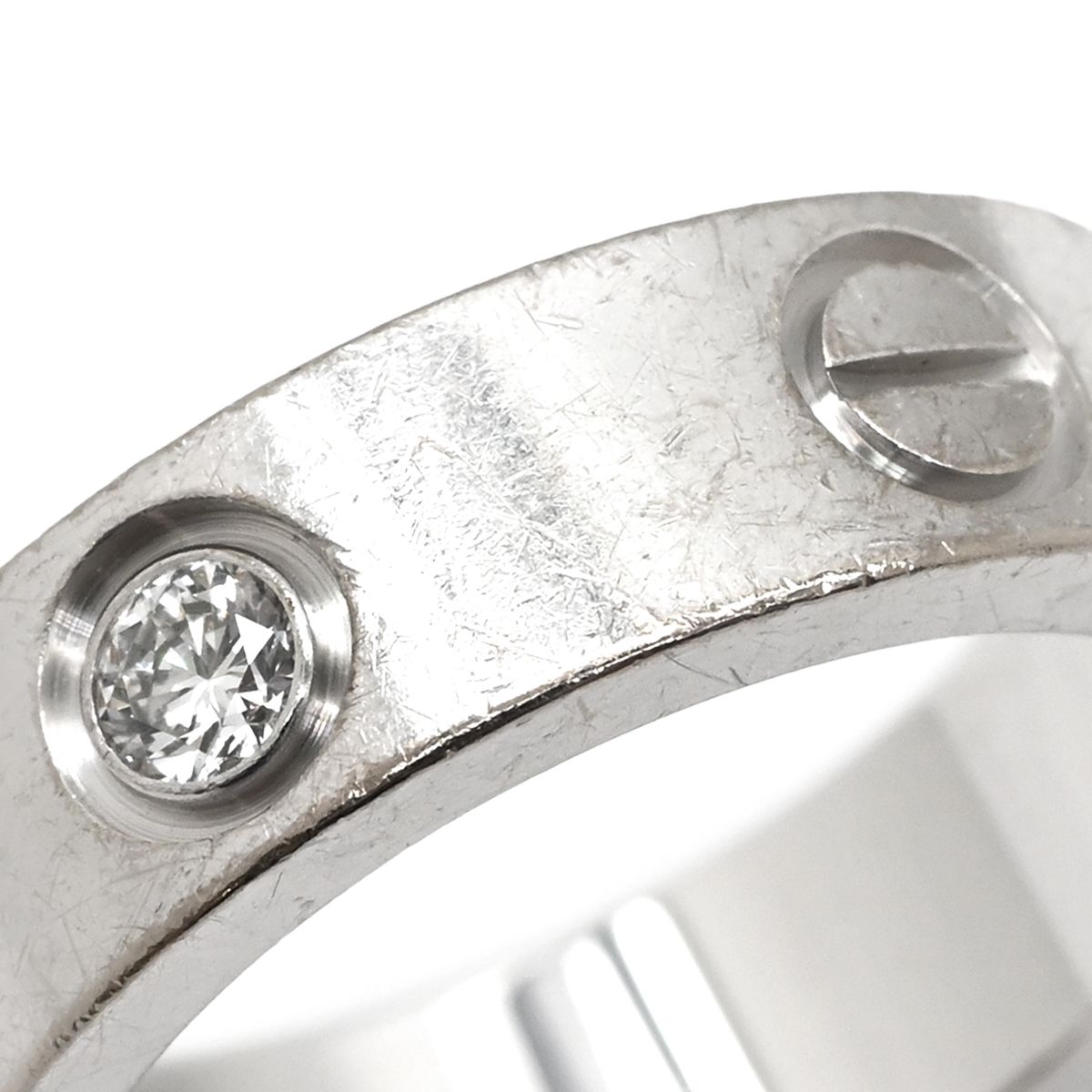 Cartier Ring Love Half Diamond White Gold 50 Classic Model — view 3