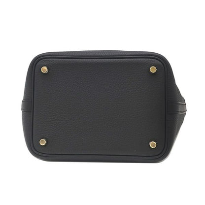 Hermes Handbag Picotin Lock 18 PM Taurillon Clemence Black Gold — view 4