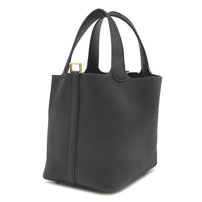 Hermes Handbag Picotin Lock 18 PM Taurillon Clemence Black Gold — view 2
