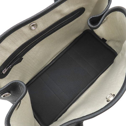 Hermes Tote Bag Garden Party TPM 30 Black Silver Oarleather — view 5