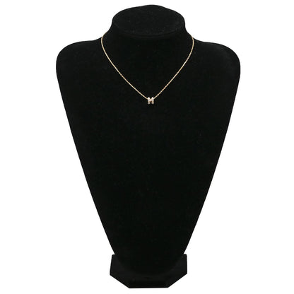 Hermes Necklace Pop H Mini Pendant Lacquer Brown Glace Gold Light H Motif — view 6