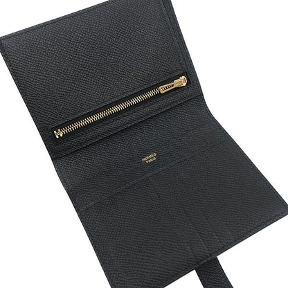 Hermes Bifold Wallet Bearn Compact Veau Epsom Black Gold — view 6