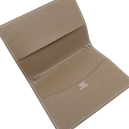 Hermes Notebook Cover Agenda GM Chevre Mysore Etoupe Silver Greige — view 5