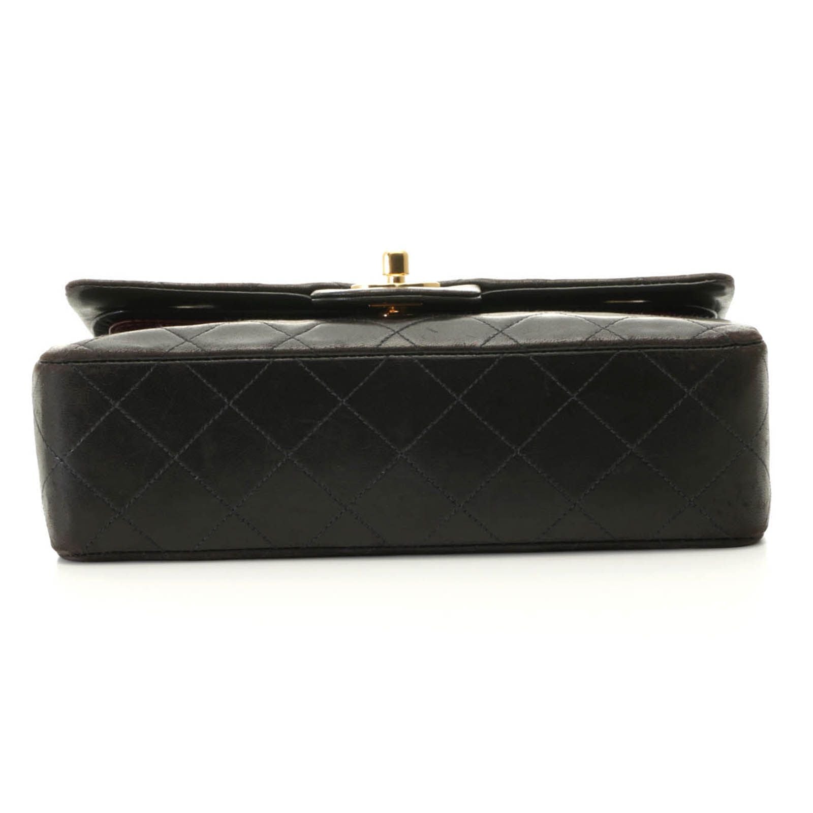 Chanel Quilted Double Flap Bag 23 Black Lambskin — view 3