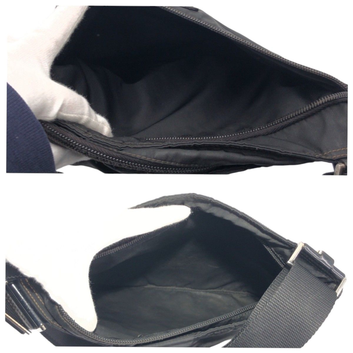 Prada Tessuto Triangle Logo Black Nylon Shoulder Bag — view 7