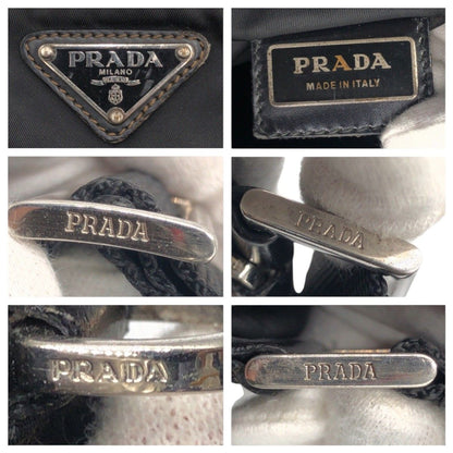 Prada Tessuto Triangle Logo Black Nylon Shoulder Bag — view 4