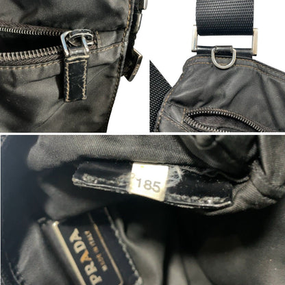 Prada Tessuto Triangle Logo Black Nylon Shoulder Bag — view 6