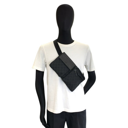 Gucci Black GG Canvas Leather Belt Bag Waist Pouch — view 6