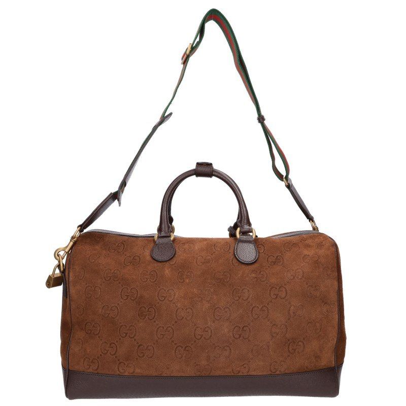 Gucci GG All Over Print Suede Boston Bag — view 2