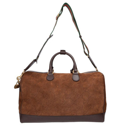 Gucci GG All Over Print Suede Boston Bag — view 2
