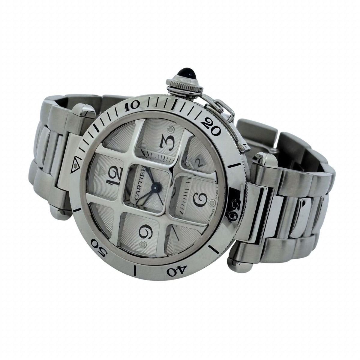 Cartier Pasha 38 Dome Grit Silver Stainless Steel Automatic — view 3