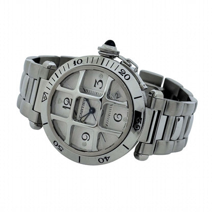 Cartier Pasha 38 Dome Grit Silver Stainless Steel Automatic — view 3