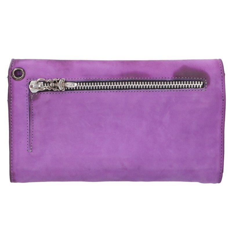 Chrome Hearts Wave Cross Ball Button Suede Leather Wallet — view 2