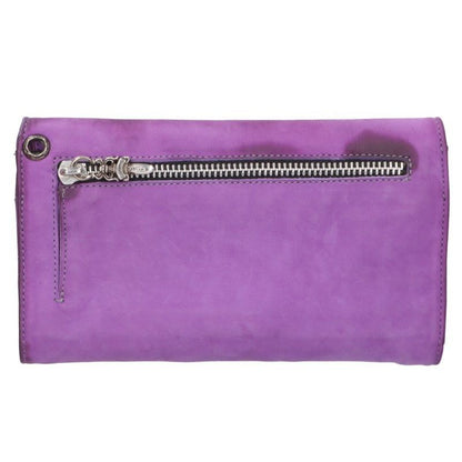 Chrome Hearts Wave Cross Ball Button Suede Leather Wallet — view 2