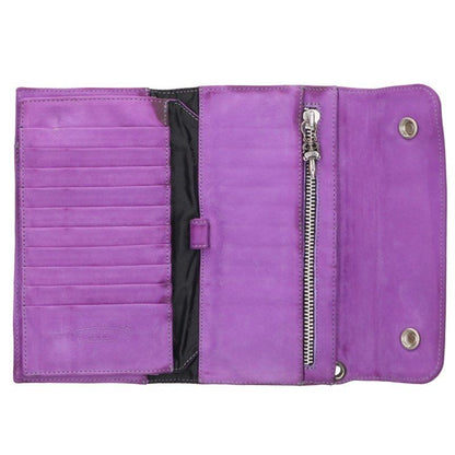Chrome Hearts Wave Cross Ball Button Suede Leather Wallet — view 3